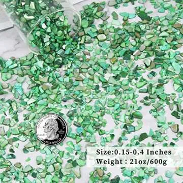 LUCKY BABY Crushed Shells for Crafts, Small Natural Crushed Seashells Pieces Chips, Sea Shells for Decorating Wedding Vase Fillers Beach Weddings Party Home Decor 21oz