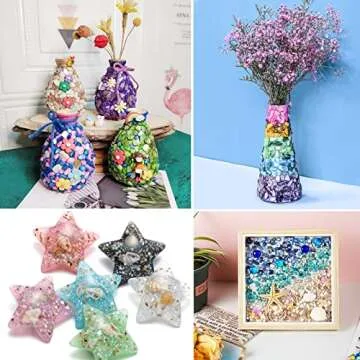 LUCKY BABY Crushed Shells for Crafts, Small Natural Crushed Seashells Pieces Chips, Sea Shells for Decorating Wedding Vase Fillers Beach Weddings Party Home Decor 21oz