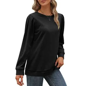Geifa Women’s Puff Sleeve Sweatshirt for Casual Style