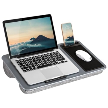 LAPGEAR Home Office Lap Desk - Comfort and Convenience with Mouse Pad & Phone Holder for Laptops