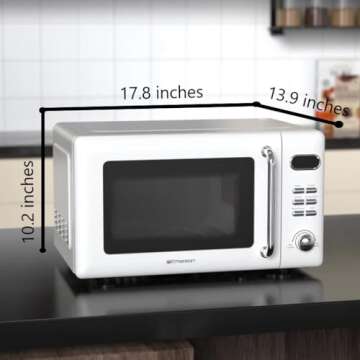 Emerson Retro 700W Compact Countertop Microwave Oven