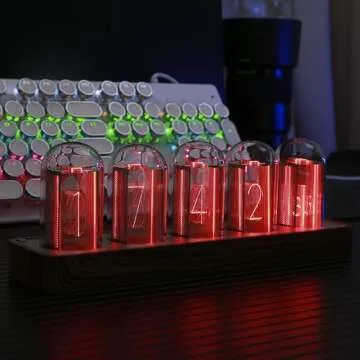 ClocTeck Nixie Tube Clock with Wi-Fi SYNC, Alarm & Timer, 12/24H Display, No Assembly Required - A R...