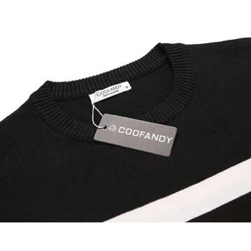 COOFANDY Men's Crew Neck Sweater Slim Fit Lightweight Sweatshirts Knitted Pullover for Casual Or Dressy Wear