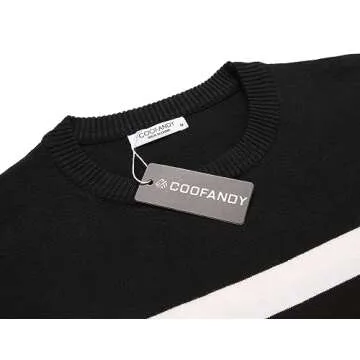COOFANDY Men's Crew Neck Sweater Slim Fit Lightweight Sweatshirts Knitted Pullover for Casual Or Dressy Wear