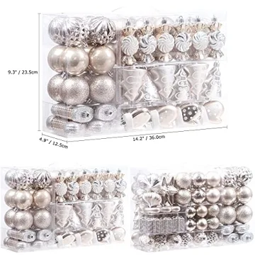 Sea Team 77-Pack Shatterproof Christmas Ornament Set