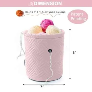 MYBAGZING Yarn Bag, Small Crochet Bag Organizer, Drawstring Yarn Storage Bags Yarn for Crocheting, Knitting Bag for Crochet Beginner,Yarn Holder, Yarn Bowl with Pocket for Crochet Accessories