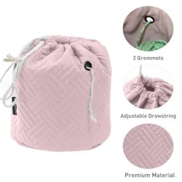MYBAGZING Yarn Bag, Small Crochet Bag Organizer, Drawstring Yarn Storage Bags Yarn for Crocheting, Knitting Bag for Crochet Beginner,Yarn Holder, Yarn Bowl with Pocket for Crochet Accessories