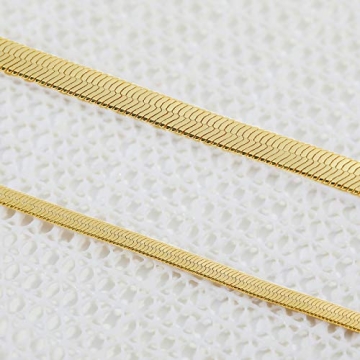 Fiusem Gold Plated Herringbone Necklace for Women, Stylish and Durable