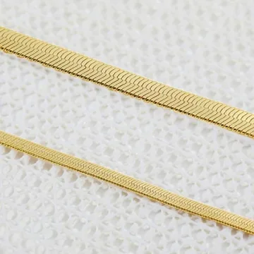 Fiusem Gold Plated Herringbone Necklace for Women, Stylish and Durable