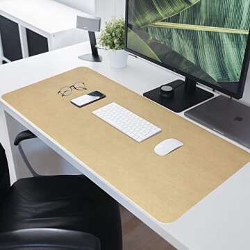 Stylish HofferRuffer Desk Pad - Dual Side Faux Leather Mat