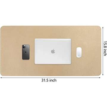 Stylish HofferRuffer Desk Pad - Dual Side Faux Leather Mat