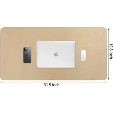 Stylish HofferRuffer Desk Pad - Dual Side Faux Leather Mat