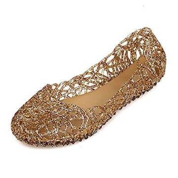 Domucos Cut Out Glitter Sprinkled Jelly Flats – Stylish Women's Summer Sandals
