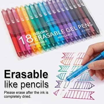 Vanstek 18 Colors Retractable Erasable Gel Pens