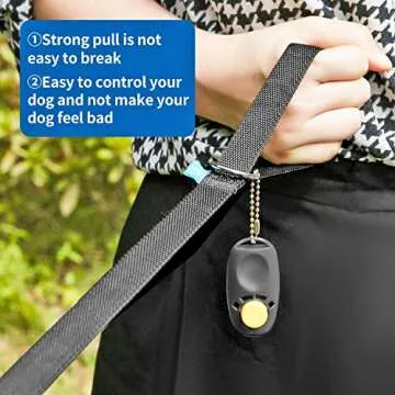 BAAPET 15 ft 20 ft 30 ft 50 ft 100 ft Long Dog Training Leash , Play, Camping, or Backyard Lead with Training Clickers for Small, Medium and Large Dogs or Cats (15 Feet, Black)