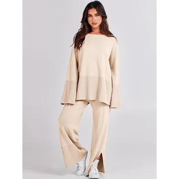 ANRABESS Women's Oversized Knit Sweater Lounge Set 2024