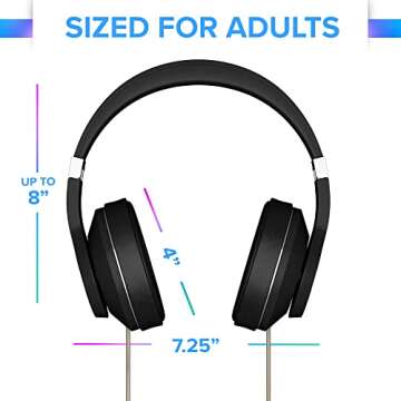 DefenderShield EMF-Free Over-Ear Adult Headphones - Universal Air Tube Wired Crystal Clear Stereo Headset with Microphone & Volume Control