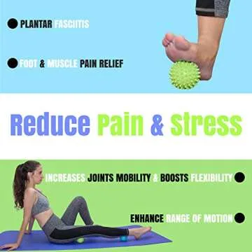 Fitballz Myofascial Trigger Point Release & Deep Tissue Therapy Kit 6 Pack – Foam, Spiky & Peanut Balls in 3 Sizes