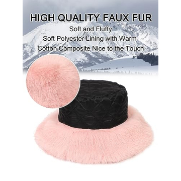 LA CARRIE Women's Fuzzy Bucket Hat for Winter Style