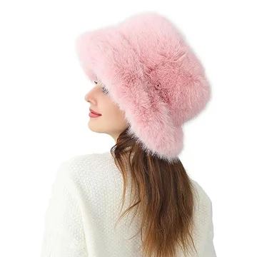 LA CARRIE Women's Fuzzy Bucket Hat for Winter Style