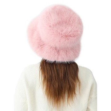 LA CARRIE Women's Fuzzy Bucket Hat for Winter Style