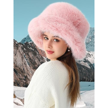 LA CARRIE Women's Fuzzy Bucket Hat for Winter Style