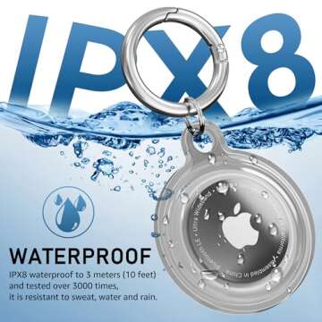 Waterproof Holder for Airtag, DDJ 4 Pack Airtag Keychain, AirTag Case for Dog Collar, Luggage, Keys,...