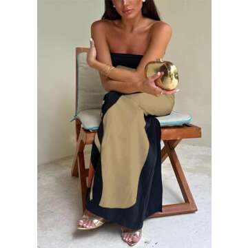 Aonoapll Women Y2k Tube Maxi Dress Strapless Floral Print Bodycon Long Dress Backless Off Shoulder Cocktail Party Dress(Dark Yellow,Small)