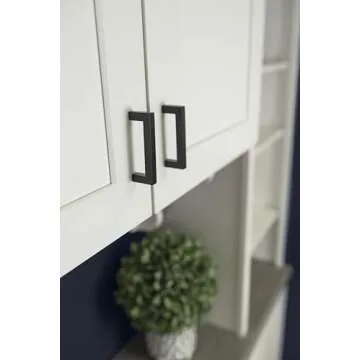 Hickory Hardware 10 Pack Solid Core Kitchen Cabinet Pulls, Luxury Cabinet Handles, Hardware for Doors & Dresser Drawers, 5-1/16 Inch (128mm) Hole Center, Matte Black, Skylight Collection