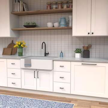 Hickory Hardware 10 Pack Solid Core Kitchen Cabinet Pulls, Luxury Cabinet Handles, Hardware for Doors & Dresser Drawers, 5-1/16 Inch (128mm) Hole Center, Matte Black, Skylight Collection