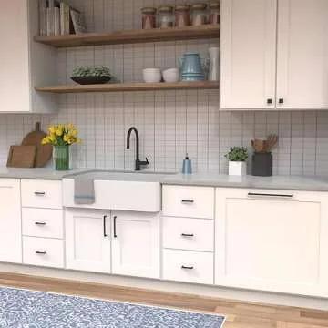 Hickory Hardware 10 Pack Solid Core Kitchen Cabinet Pulls, Luxury Cabinet Handles, Hardware for Doors & Dresser Drawers, 5-1/16 Inch (128mm) Hole Center, Matte Black, Skylight Collection