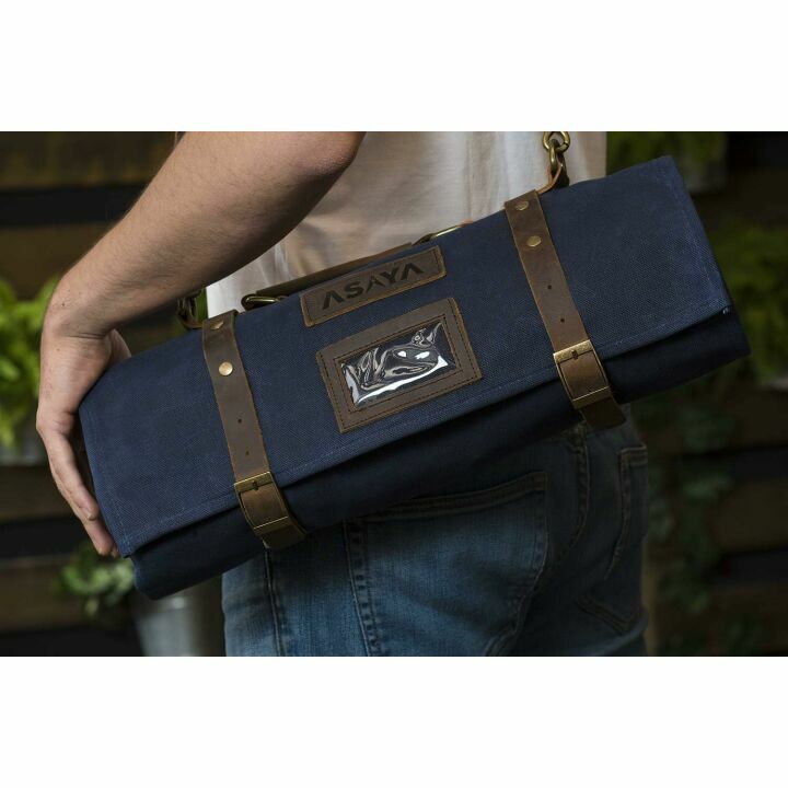 Asaya Waxed Canvas Knife Roll for Chefs & Students