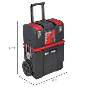 CRAFTSMAN 19-in. 3-in-1 Rolling Tool Box - Versatile Storage Solution