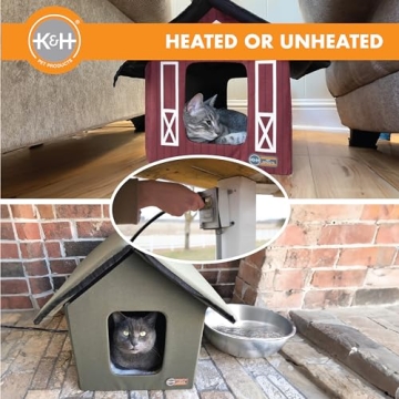 K&H Heated Cat House for Outdoor Cats with Heating Pad