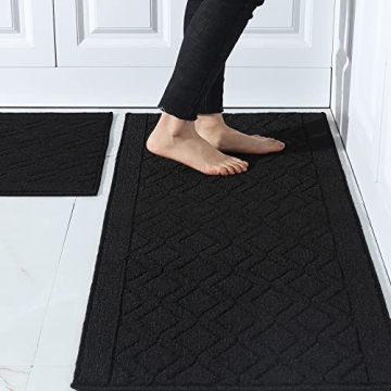 COSY HOMEER Soft Anti-Slip Kitchen Mats - Machine Washable, 2-Piece Set