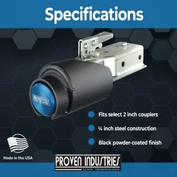 Proven Industries Heavy-Duty Trailer Lock for 2-Inch Couplers