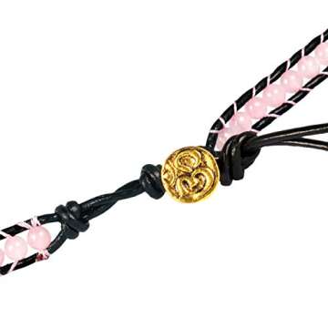 TUMBEELLUWA Leather Healing Crystal Wrap Bracelet - Unisex