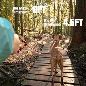 AUROTH Dog Leash Large Dogs, Heavy Duty Dog Leash Bungee, No Pull Dog Leash for Shock Absorption, Desert Camo Dog Training Leashes for Medium Large Breed Dogs 6FT, 2 Padded Handles