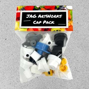 The UPROK Female Adapter and Male Caps Pack (22pc) for Krylon, Rust-Oleum, American Accents, and More! Spray Paint Caps for Home Improvement, Spray Paint Art, Street Art Tips