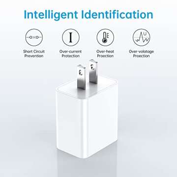 USB C Wall Charger Block 20W, Dual Port USB-C Wall Plug-in USB Charger 20W PD & QC3.0 USB A Fast Charging Block for iPhone 15/14/13/12/11 Series, iPad Pro, AirPods Pro, Samsung Android Phones and More