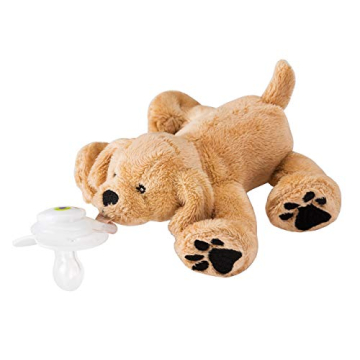 Nookums Retriever Pacifier Holder - Soft Plush Toy with Detachable Pacifier