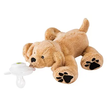 Nookums Retriever Pacifier Holder - Soft Plush Toy with Detachable Pacifier