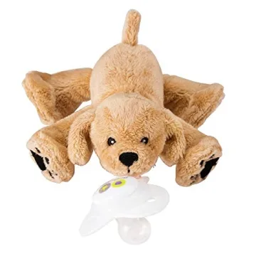 Nookums Retriever Pacifier Holder - Soft Plush Toy with Detachable Pacifier