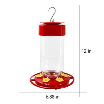 Shrdaepe 30 oz. Hummingbird Feeder, Big Bottle Bird Feeders, 8 Feeding Stations, Red