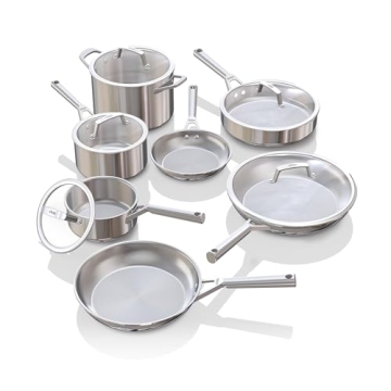 Ninja EverClad Stainless Steel Cookware, 12 Piece Complete Set, All Stovetops