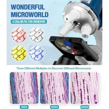 58-Piece Kids Microscope Kit for Ages 5-12 - STEM Fun