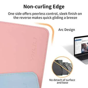 YXLILI Mouse Pad, Dual-Sided PU Leather Mouse Mat, Waterproof Ultra Smooth Mousepads with Stitched Edge Computer Mouse Pads for Gaming Office Work Home