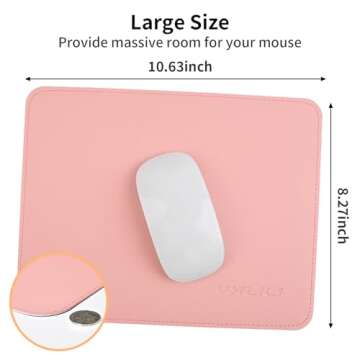 YXLILI Mouse Pad, Dual-Sided PU Leather Mouse Mat, Waterproof Ultra Smooth Mousepads with Stitched Edge Computer Mouse Pads for Gaming Office Work Home
