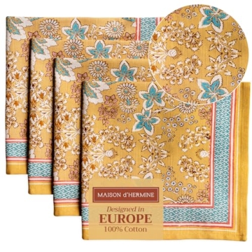 Maison d' Hermine Cotton Napkin Set of 4 for Dining