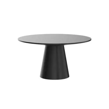 Lilola Home Jasper Ebony Black Round Dining Table 59"